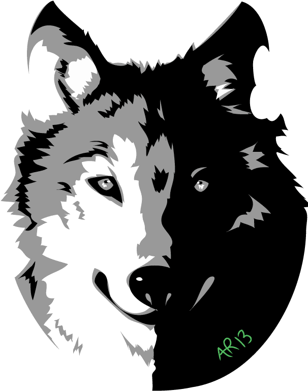 Gray Wolf By Blackxcanary On Deviantart Png Transparent - Gray Wolf Vector (612x792), Png Download
