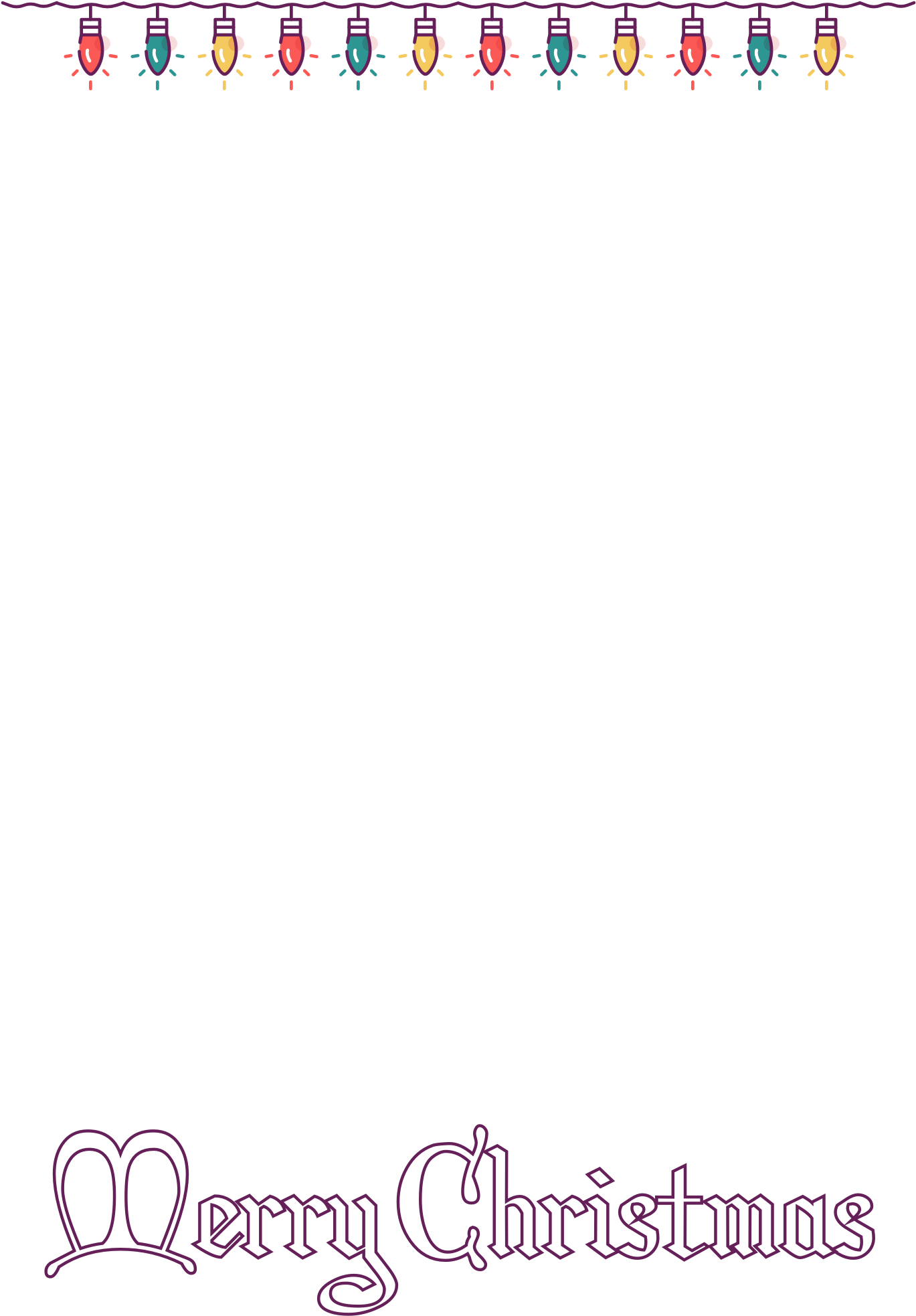 Christmas Lights Border (free) - Christmas Day (1500x2100), Png Download