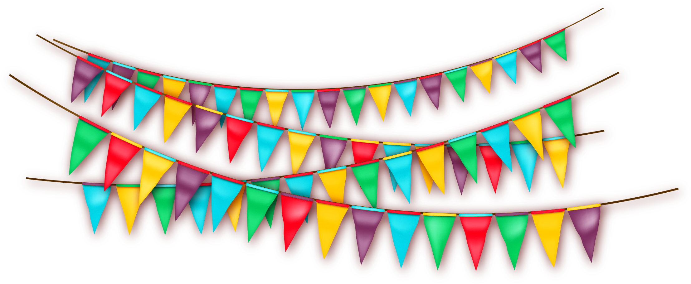 Bunting Vector Watercolour - Vector Graphics (2244x943), Png Download