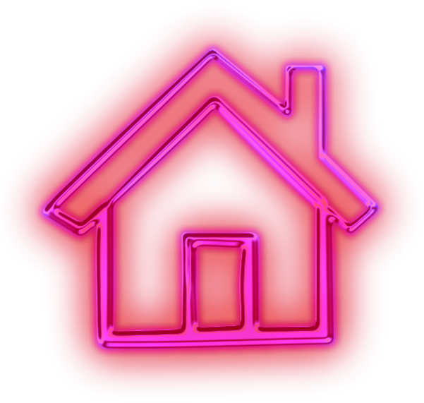 Glowing Purple Neon Icon Business Home Pink Image - Neon House Png (600x600), Png Download
