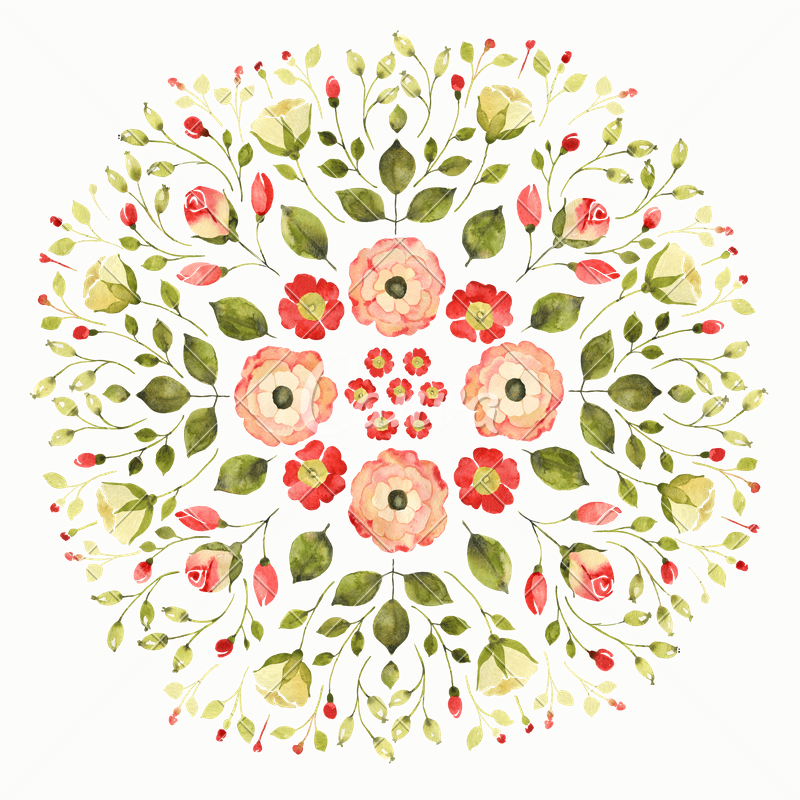 Watercolor Mandala Png Clip Free - Watercolor Painting (800x800), Png Download