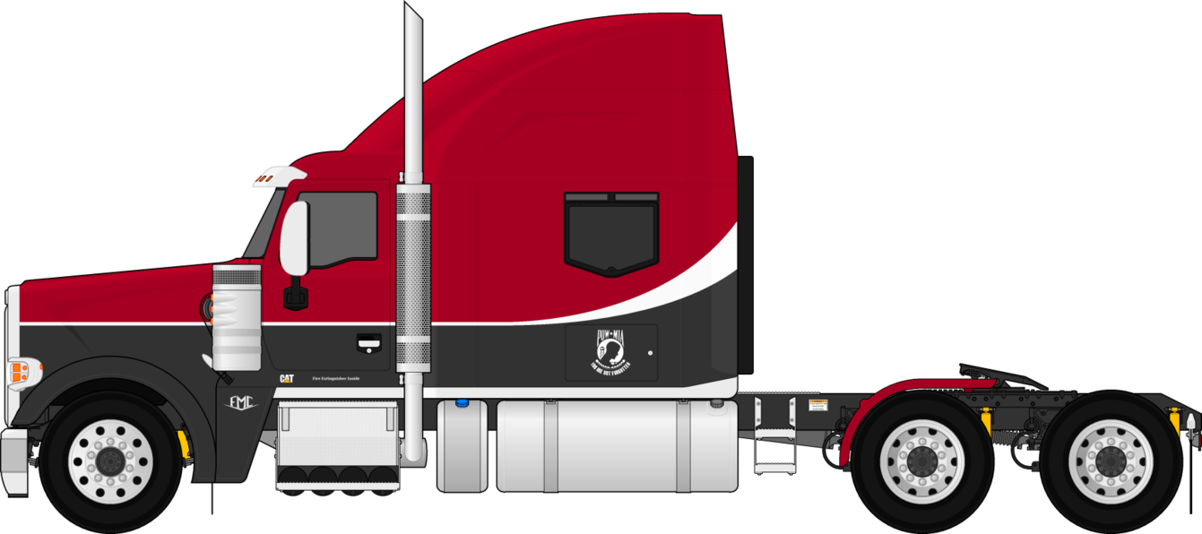 28 Collection Of Semi Truck Drawing Side View - Drawing Of A Tractor Trailer (1341x596), Png Download