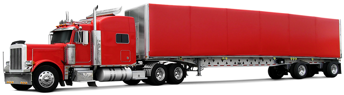 Tractor Drawing Semi Truck - Conestoga Trailer (1159x322), Png Download