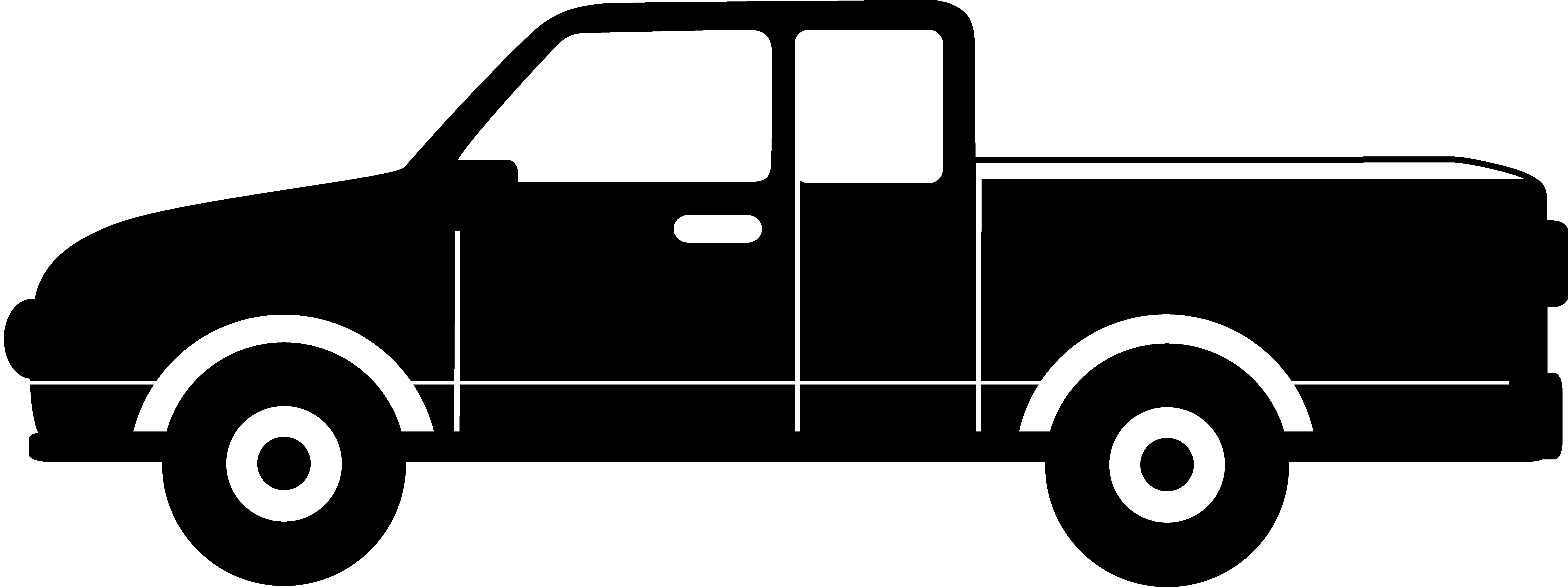 Picture Library Library Silhouette - Pick Up Truck Clip Art (8572x3212), Png Download