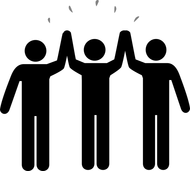 View The Committee Chairs - Stick Figure High Five (799x720), Png Download