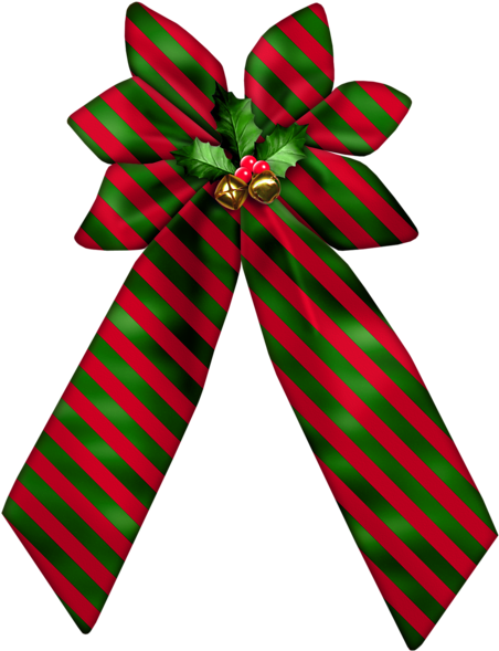 Christmas Striped Bow Png Clipart - Plaid Gift Bow Png (471x600), Png Download