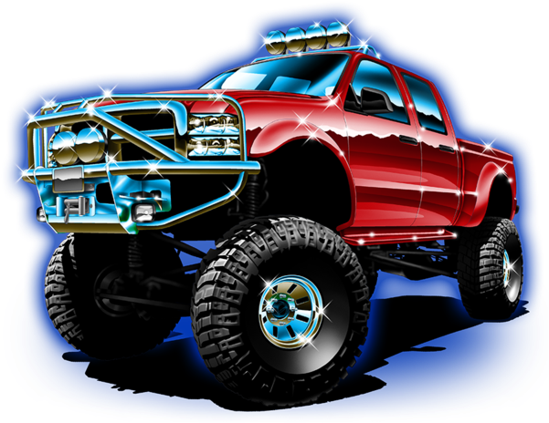 Truck Fabric, Monster Truck Fabric, Custom Print Panel - Monster Truck Transparent (600x500), Png Download