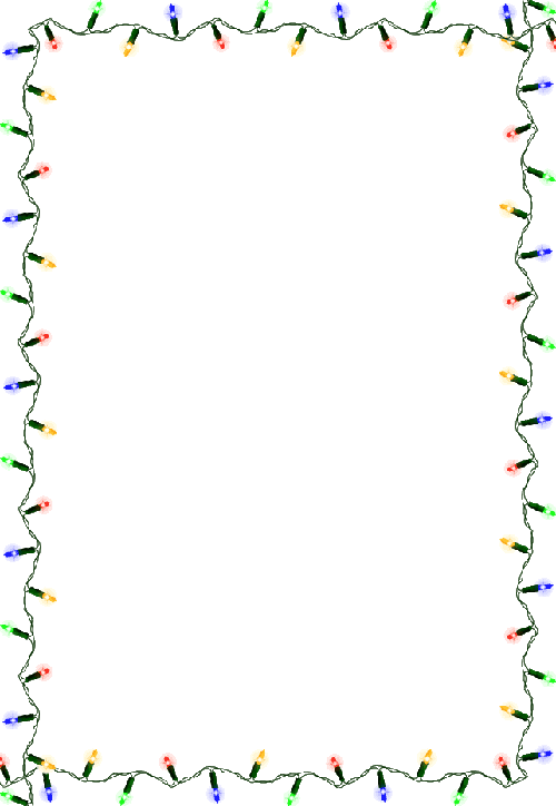 Christmas Lights Borders Clipart Christmas Lights Christmas - Christmas Light Border Png (500x724), Png Download
