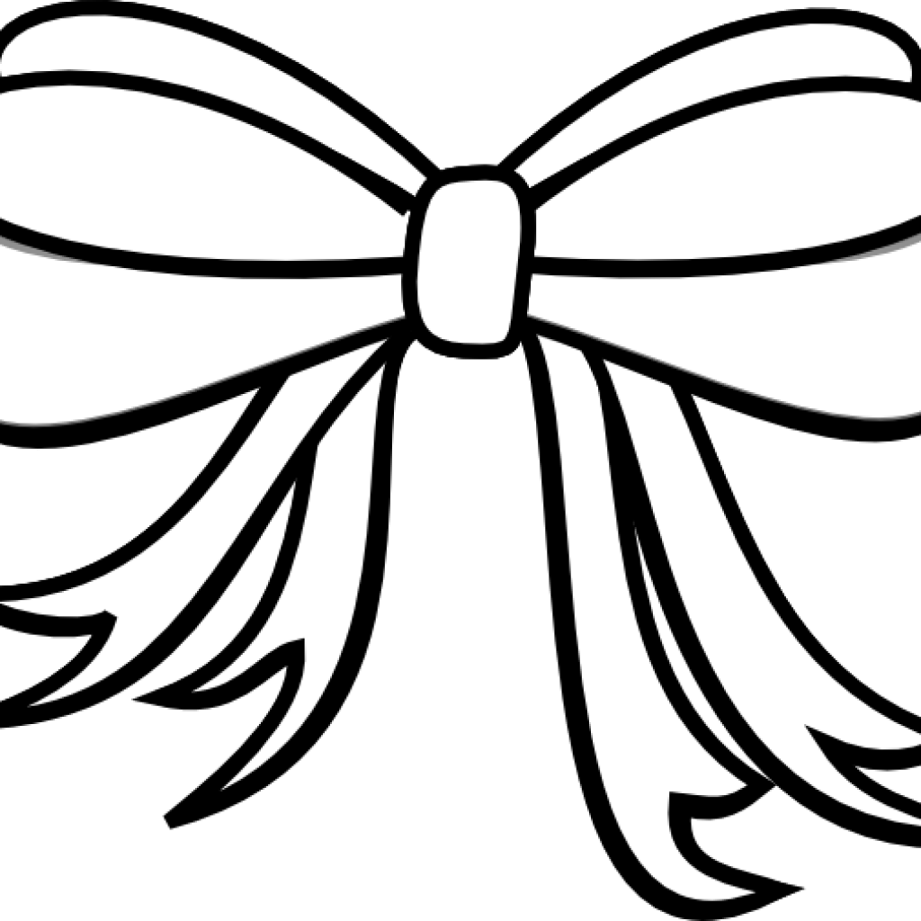 Bow Clipart Black And White Pizza Clipart Hatenylo - Black And White Clipart Images Bow (1024x1024), Png Download