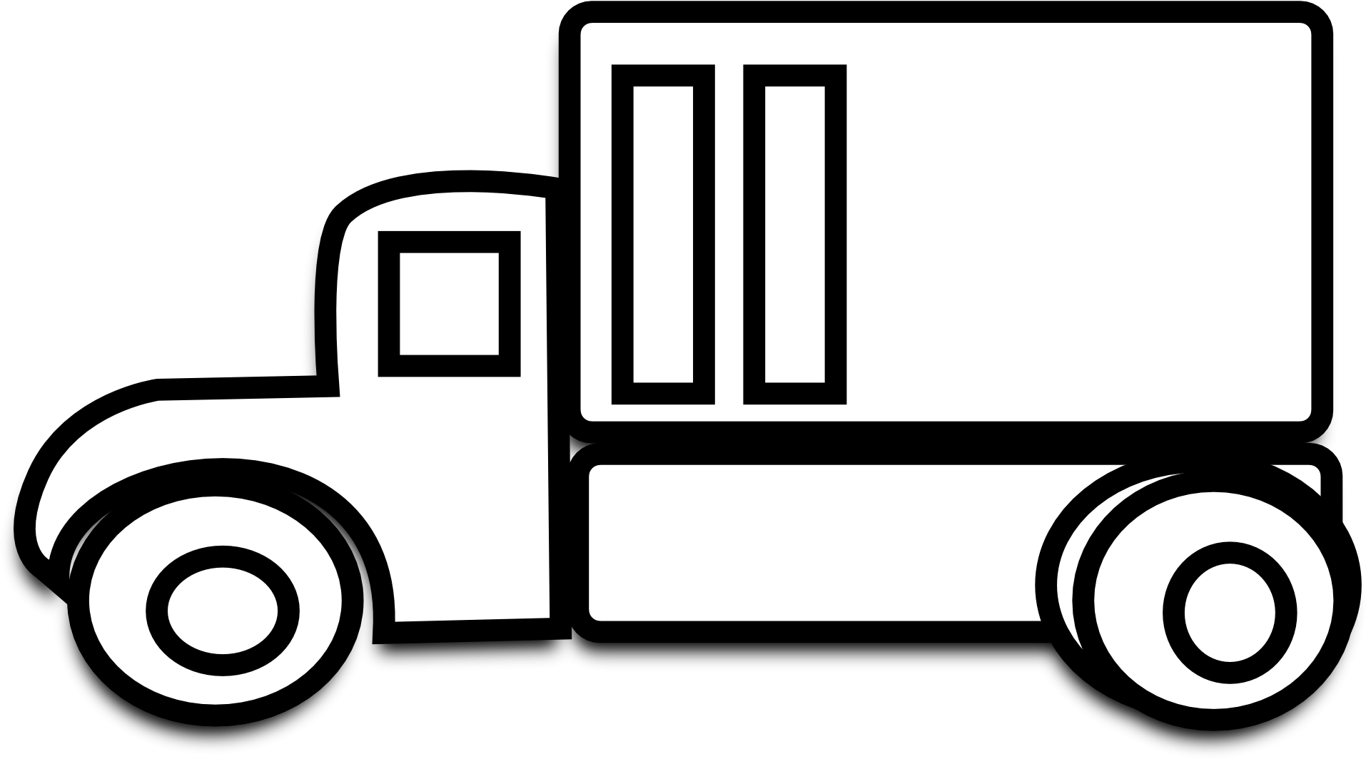 Truck Black And White Semi Truck Clipart Black And - Truck Clipart Black And White (999x999), Png Download