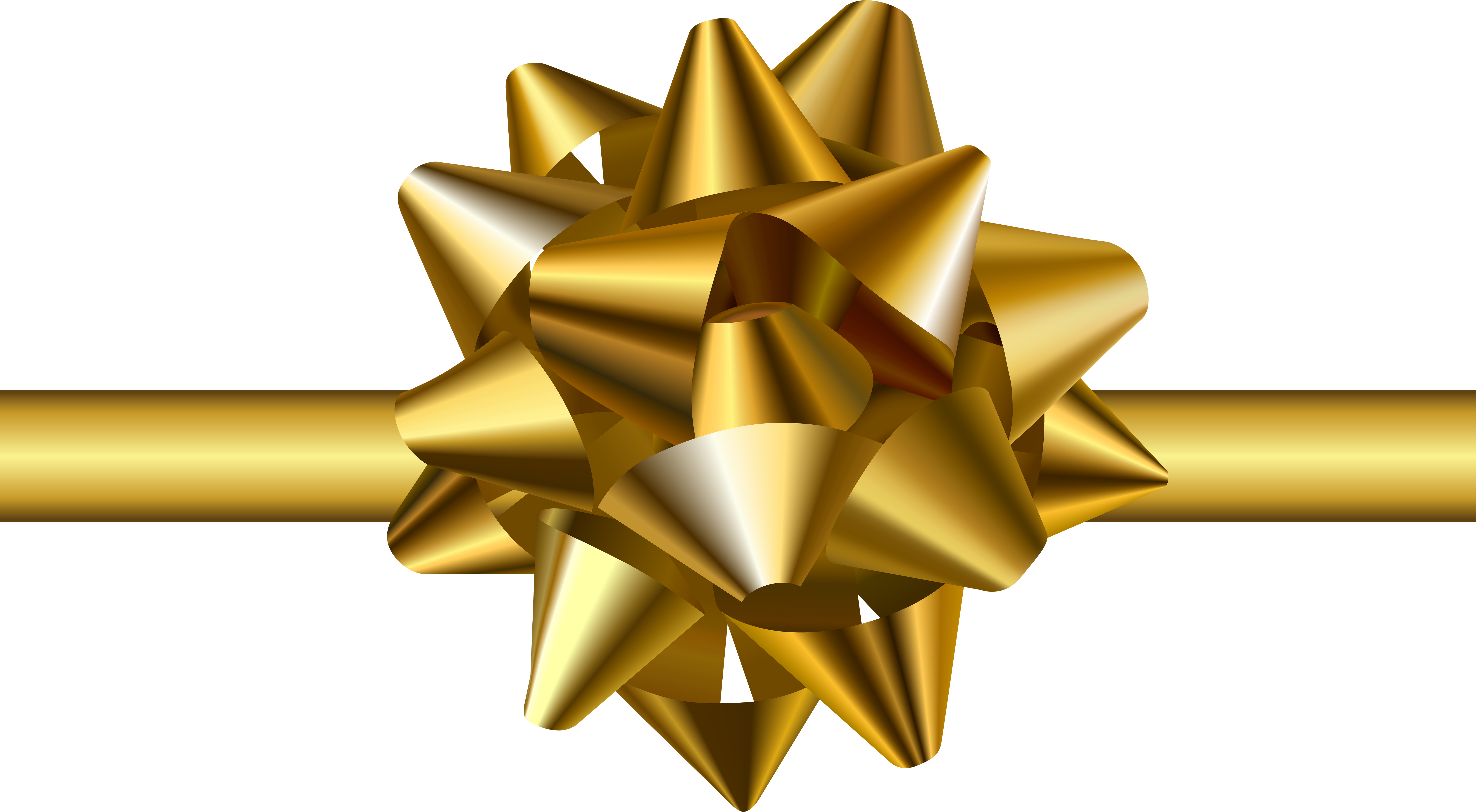 Gold Bow Transparent Png Clip Art Image - Clip Art (8000x4485), Png Download
