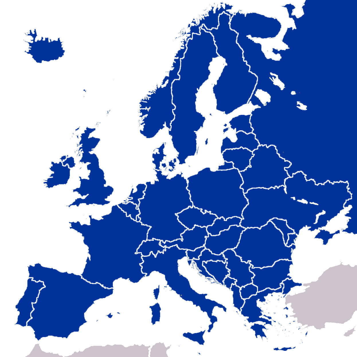 Europe Map Clear - Bosnia And Herzegovina In Europe (1245x1245), Png Download