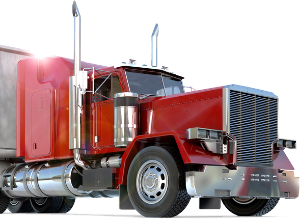 Shiny, Red Semi-truck - Semi Truck 18 Wheeler (589x430), Png Download