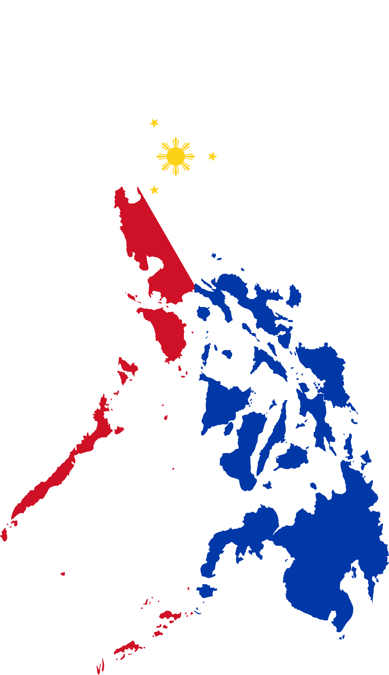 Map Flag Clipart Transparent Background - Map Of The Philippines Design (1328x2302), Png Download