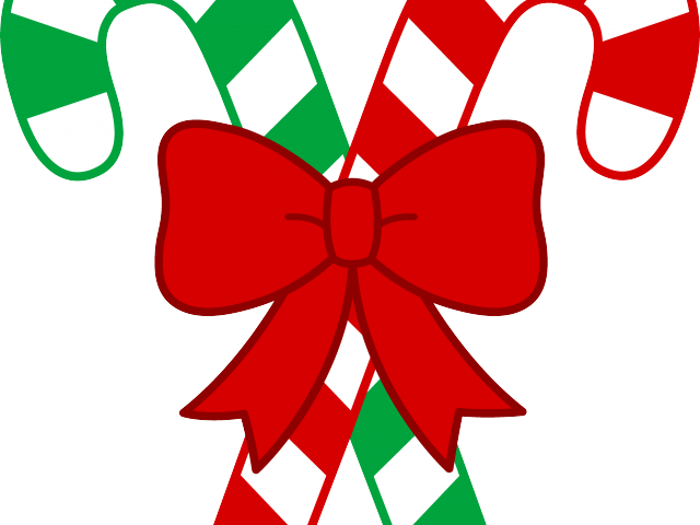 Christmas Bow Clipart - Candy Cane Clip Art (640x480), Png Download