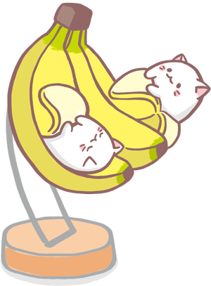 Graphic Black And White Stock Smore Clipart Chibi - Cute Banana Cat Drawing (300x407), Png Download