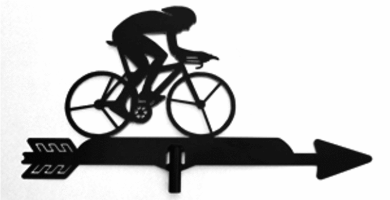 Cyclist Weathervane - Bicycle (800x600), Png Download
