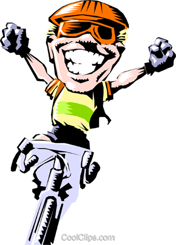 Cartoon Cyclist Royalty Free Vector Clip Art Illustration - Cartoon Cyclist (346x480), Png Download