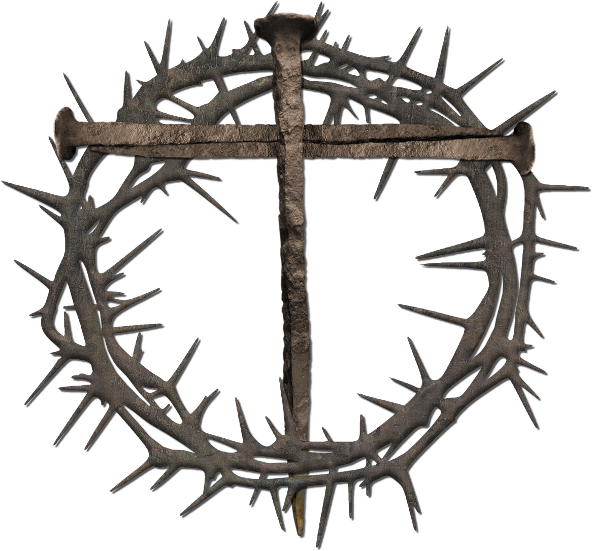 Jesus - Crown Of Thorns And Cross (1207x1196), Png Download