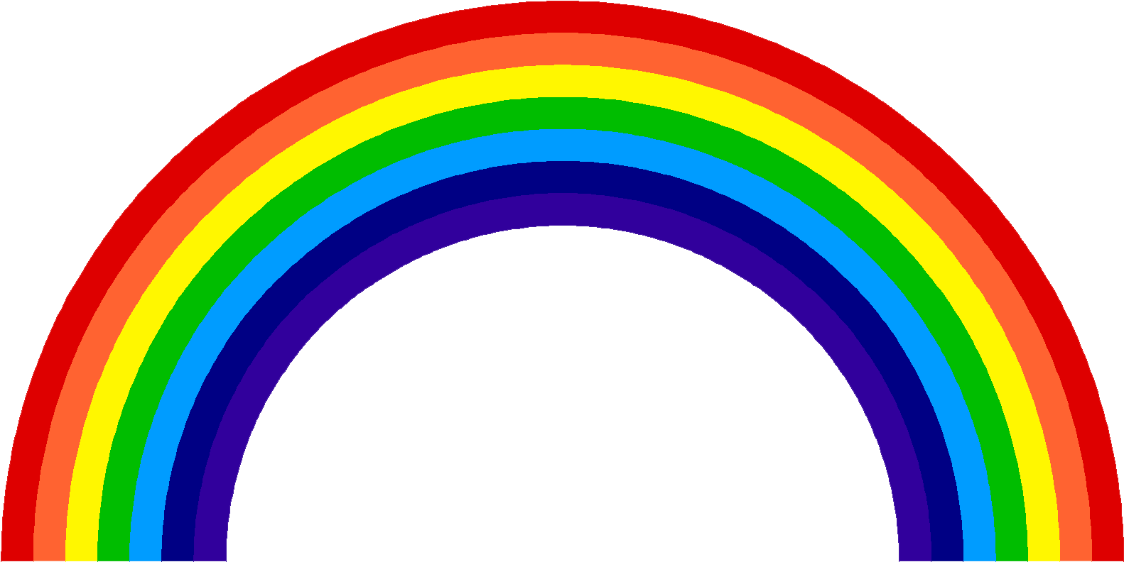 Rainbow Transparent - Many Colours In A Rainbow (1600x808), Png Download
