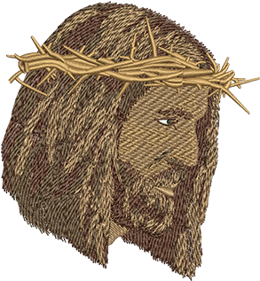 Jesus Crown Of Thorns Religious Machine Embroidery - Jesus (400x319), Png Download