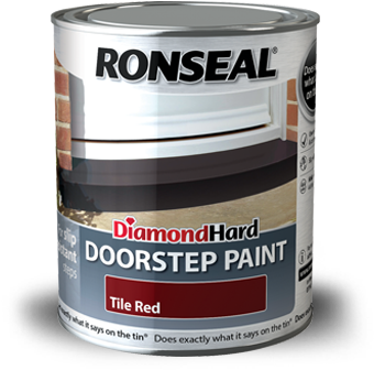 Dh Doorstep Paint 750 2013 - Ronseal Diamond Hard Doorstep Paint Tile Red 750ml (445x445), Png Download