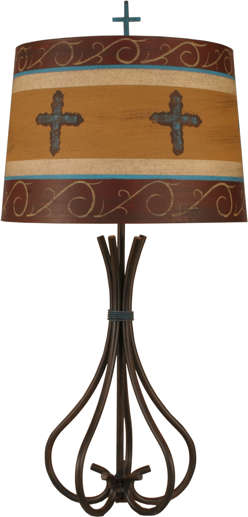 Rust Streak Iron 5 Leg Table Lamp W/ Cross Shade - Coast Lamp Mfg. Rustic Living 32.5" Table Lamp (1500x2100), Png Download