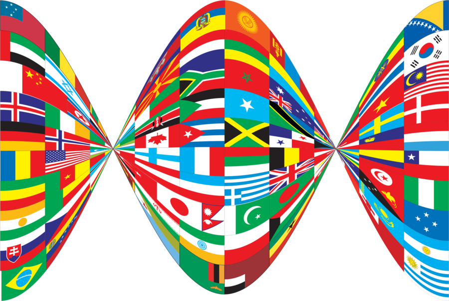 Flags Of The World Png Clipart World Globe Clip Art - Flags Of The World Transparent (900x605), Png Download