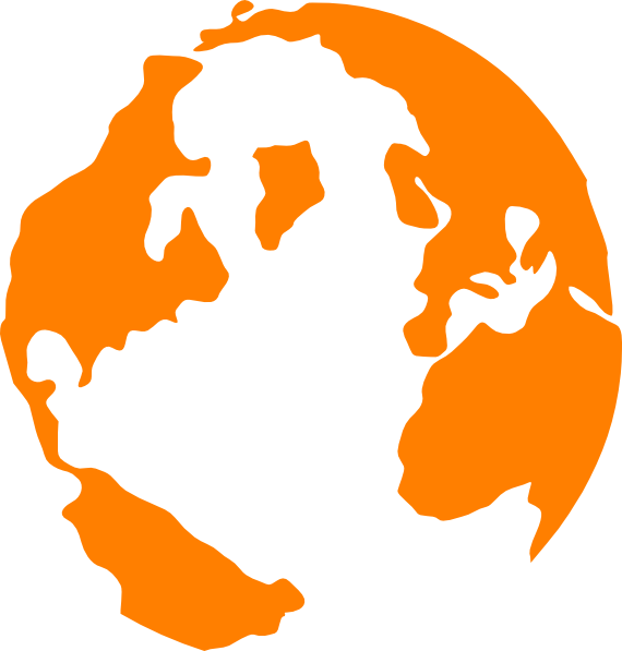 Orange Globe Clip Art - Earth Clipart (570x597), Png Download