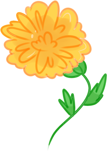 Flower Flowers Tumblr Yellowflower Yellow Ftestickers - Flor De Cempasúchil Dibujo Png (500x700), Png Download