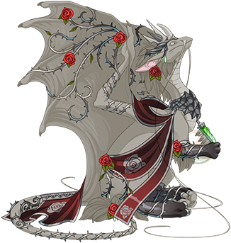 Redrose - Rose Thorn Collar Flight Rising (350x350), Png Download