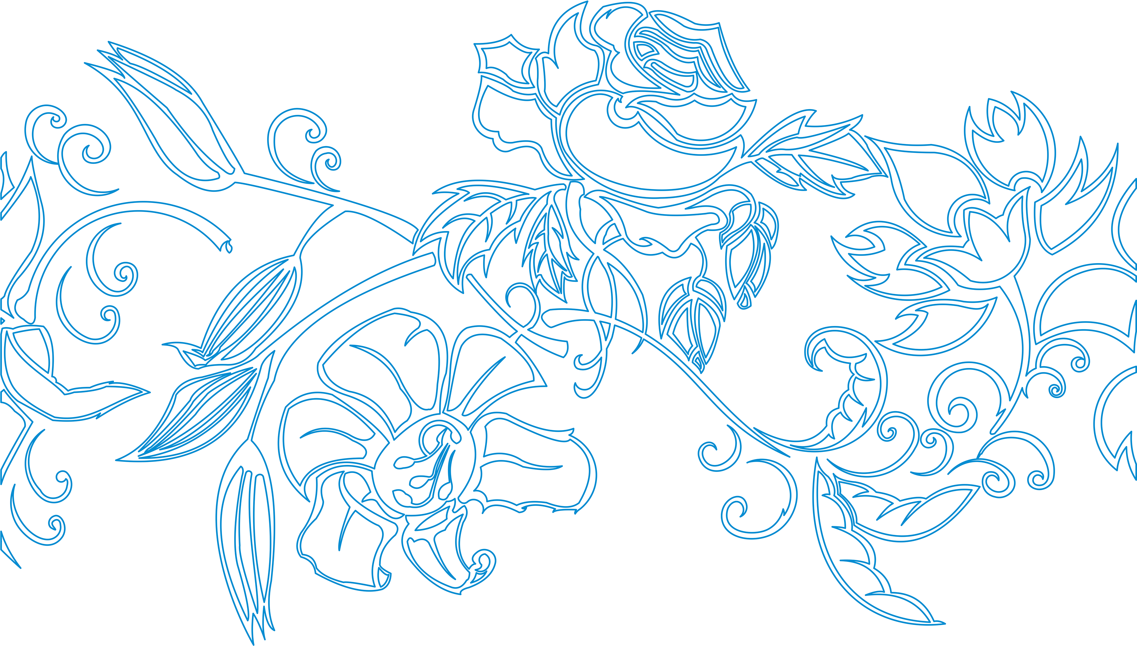 Exclusive Floral Pattern Developed Specially For Furniture - Sketch (3840x2301), Png Download