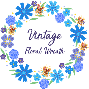 Vintage Flower Wreath, Vintage, Flowers, Floral Png - Wreath (360x360), Png Download