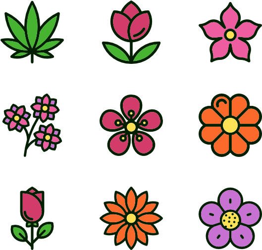 Flowers 30 Icons - Icon Flowers (600x564), Png Download