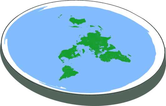 Globe The Flat Earth Society T-shirt - Vector Flat Earth Illustration (530x340), Png Download