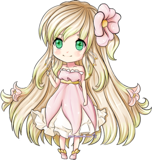 Beaux Dessins Chibi - Anime Chibi Spring (500x526), Png Download