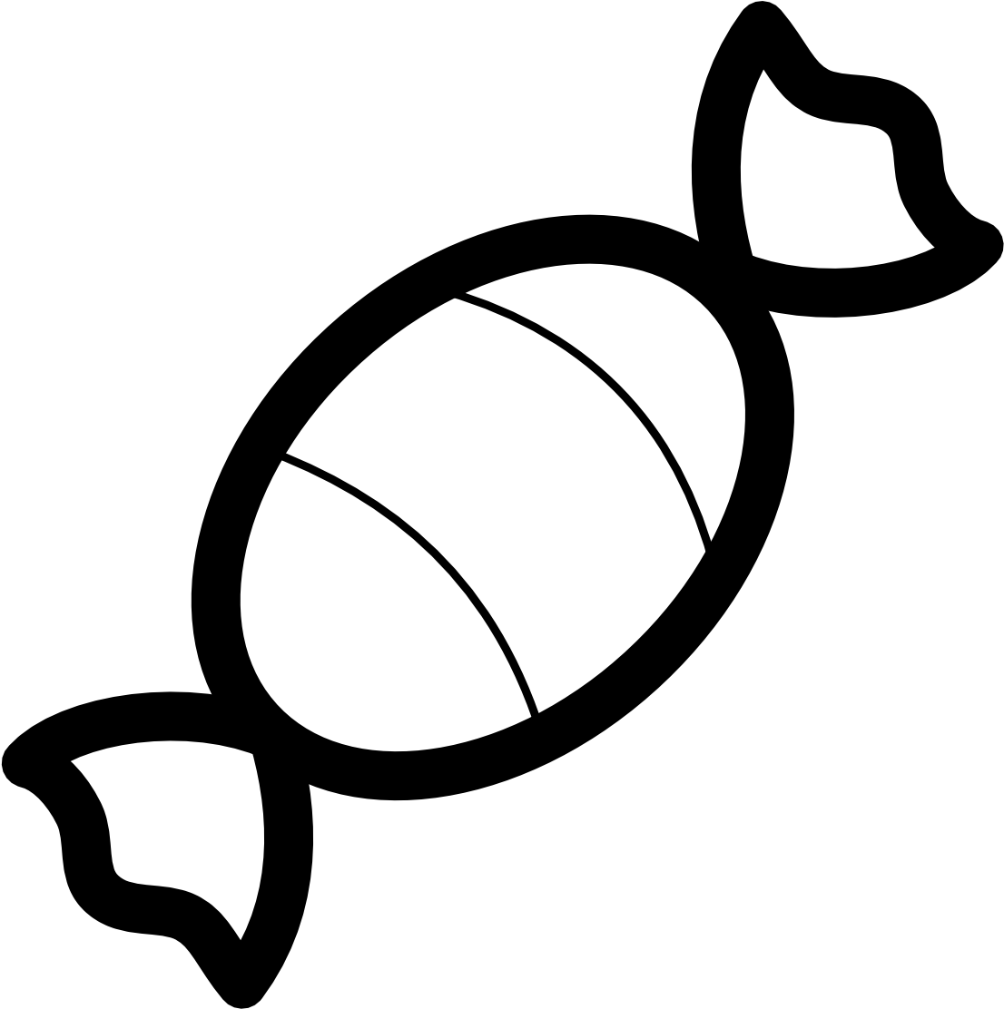 Candy Corn Clip Art Black And White - Sweet Clipart Black And White (1152x1152), Png Download