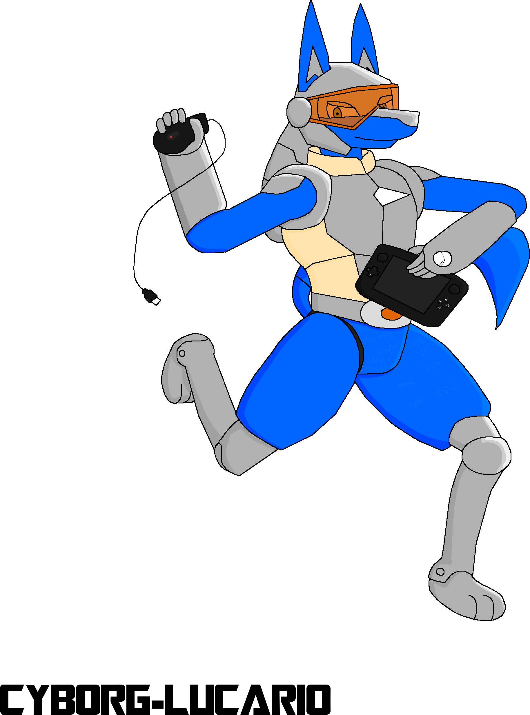 Cyborg-lucario - Cyborg Anthro (2477x3500), Png Download