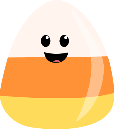 Cute Candy Corn Clip Art Image - Cartoon Halloween (386x437), Png Download