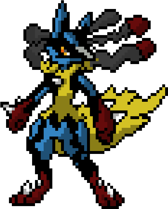 Mega Lucario - Lucario Pokemon Pixel Art (770x750), Png Download