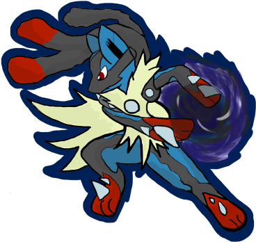 Mega Lucario Megalution Pokemon X And Y Art By Izze-bee - Cartoon Mega Lucario (614x410), Png Download