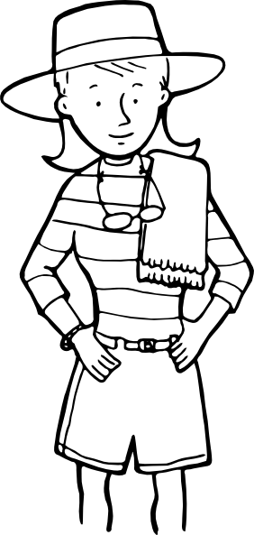 How To Set Use Girl W Towel Outline Svg Vector (282x593), Png Download