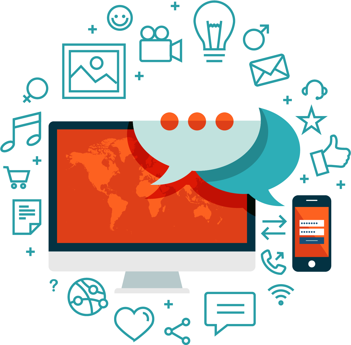 Social Media Gif Png (1696x1479), Png Download