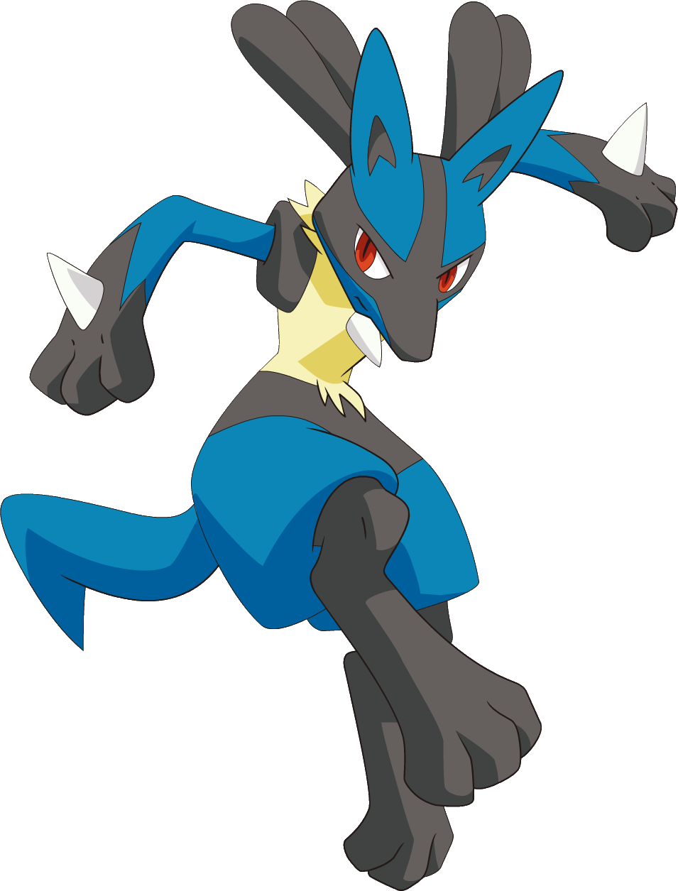 Lucario Attacking (955x1255), Png Download