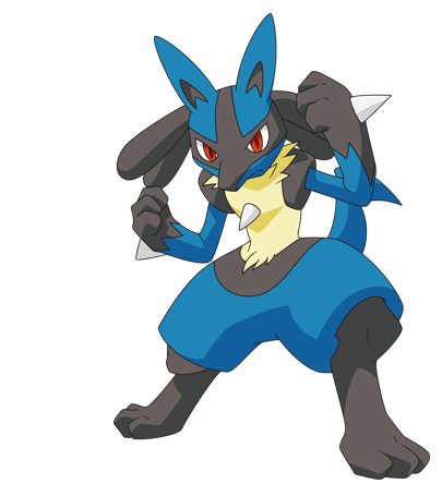 Lucario Appeared In Front Of Ash And Friends After - Pokemon Lucario (404x461), Png Download
