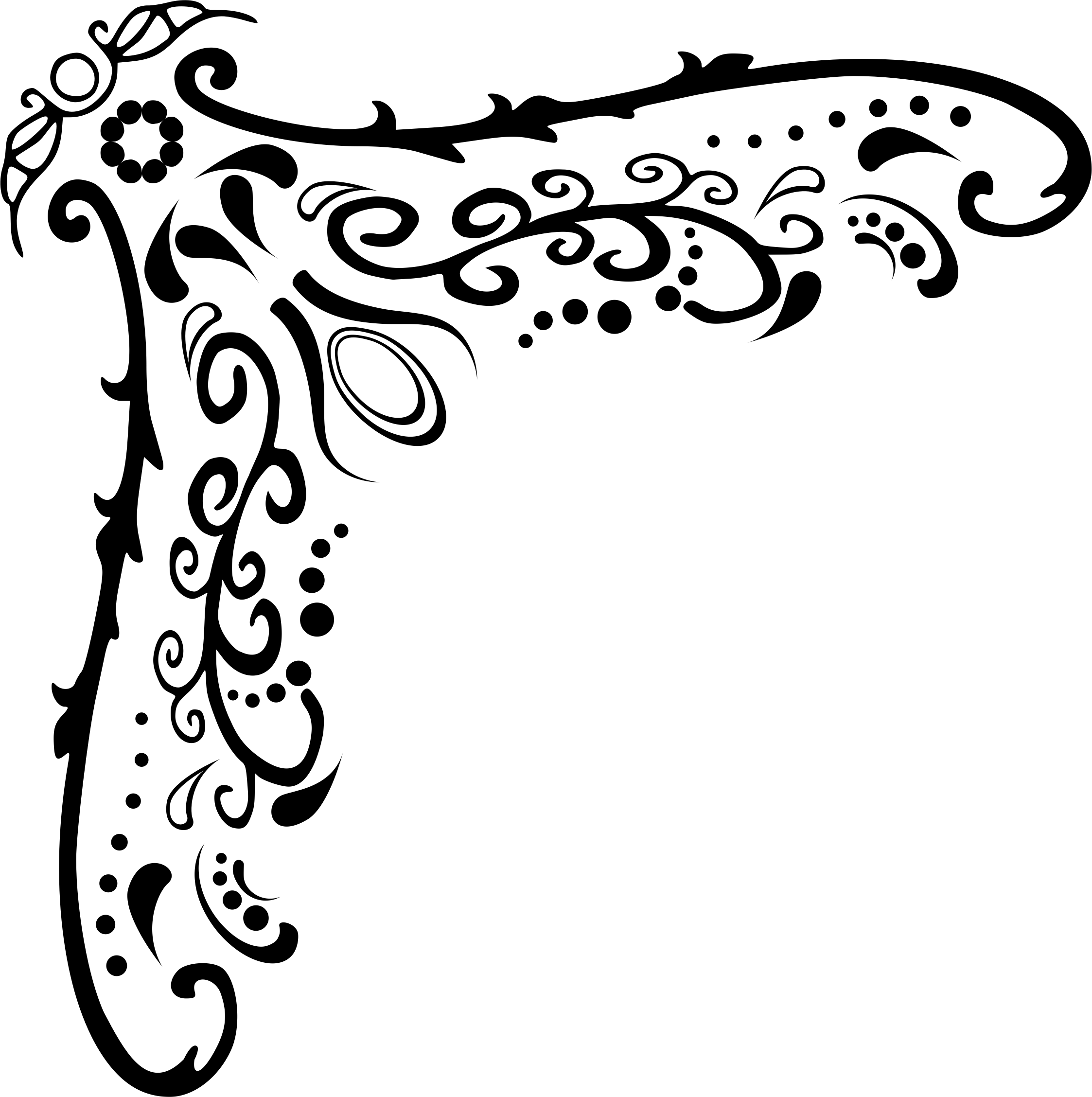 Butterfly Flourish Hi - Corner Border Clipart (2246x2256), Png Download