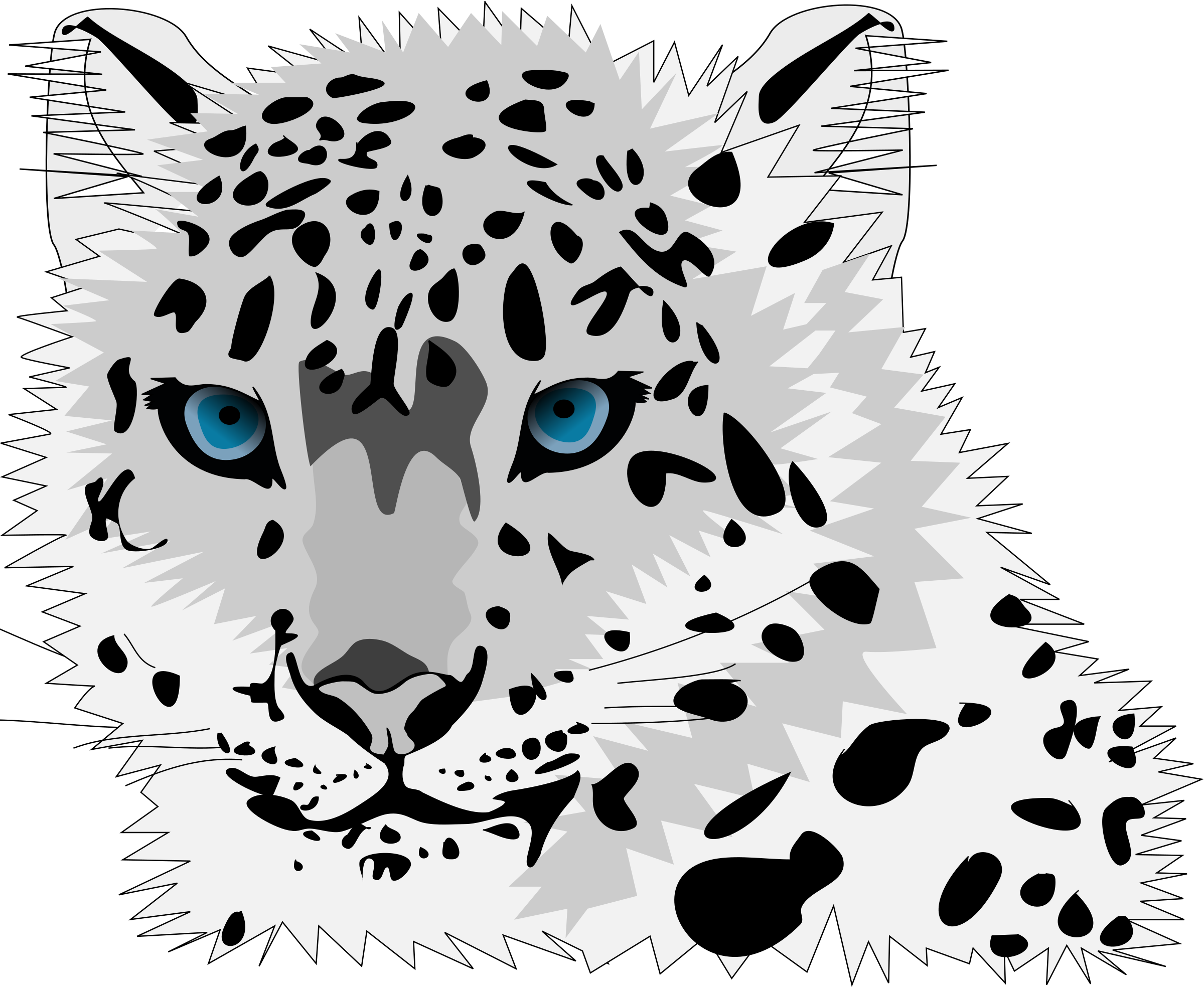 Snow Leopard Jpg Download - Snow Leopard Cartoon Leopards (2400x1968), Png Download