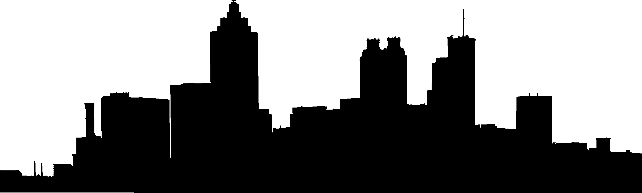Cleveland At Getdrawings Com - Atlanta Skyline Silhouette (2496x752), Png Download