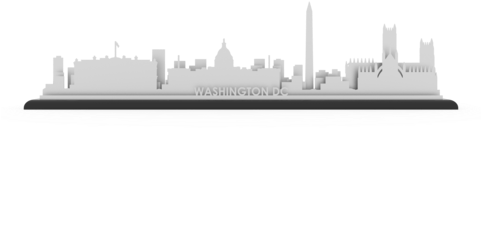Washington Dc Stainless Steel Skyline - Map (480x360), Png Download
