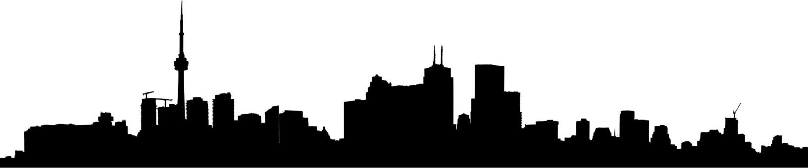 Cn Tower Skyline Silhouette - Toronto (1632x340), Png Download